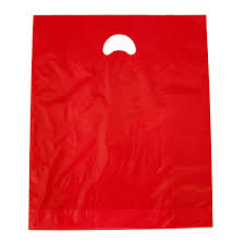 Red Printed Polythene Carrier Bags