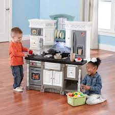 32 pcs stainless steel kitchen play toys,house cooking cookware playset for kids. Step2 Chef S Gallery Play Kitchen Set Kids Play Kitchen Kitchen Sets For Kids Play Kitchen