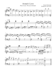 Avatar S Love Sheet Music Avatar Piano Music