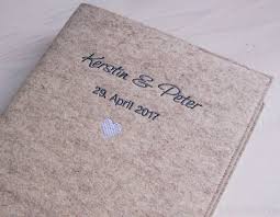 Ringbuch Gastebuch Filz Bestickt Hochzeit Personalisiert Logos Erstellen Ringbuch Sonderanfertigungen