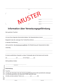 Muster signatur gmbh muster wirtschaftsplan excel. Mitteilung An Die Eltern Uber Die Gefahrung Der Versetzung Kaufe