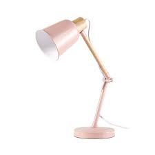 Modern table lamp rose pink glass double gourd off white for living room bedroom. Lampada Da Tavolo In Metallo Rosa Pastello Maisons Du Monde Pink Desk Lamps Pink Lamp Metal Desk Lamps