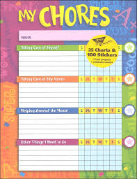 my chores 25 chart pack with stickers praise words