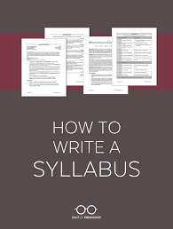 How To Write A Syllabus Cult Of Pedagogy