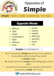 But the negotiations with the tv networks have been arduous. Opposite Of Simple Antonym Of Simple Opposite Words For Simple Englishoftheday