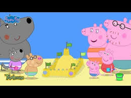Peppa And Her Family Have A Day Out At The Seaside And Build A Very Large Sandcastle With All Their Friends Peppa Pig Teddy Peppa Pig Sand Castle