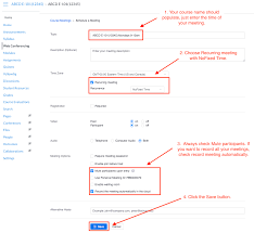 Click recurrence in the top toolbar. How Do I Set Up A Zoom Meeting In Canvas Dce Web Conferencing