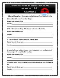 I Survived The Bombing Of Pearl Harbor 1941 Figurative Language Activity I Survived Figurative Language Figurative Language Activity