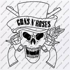 Skulls and roses coloring pages are a fun way for kids of all ages to develop creativity, focus, motor skills and color recognition. Guns N Roses Svg File Guns N Roses Svg Design Clipart Music Svg File Music Png Vector Graphics Svg For Cricut For Silhouette Svg Eps Pdf Dxf Png Skull Coloring