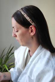 Dyed Mulberry Silk Elastic Headband, Natural Print Dyed Headband, Botanical  Dyed Silk Elastic Band, Thin Neutral Organic Headband for Her