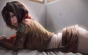 Download Mikasa Ackerman Gorgeous Pose Wallpaper | Wallpapers.com