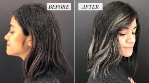 Hair and eye color often contrast the skin. I Added Smoky Gray Highlights To My Brown Hair Before And After Allure