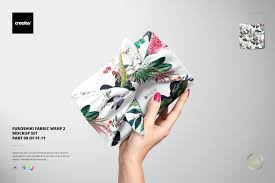 Create packaging mockups in seconds! Furoshiki Fabric Wrap 2 Mockup Set Creative Photoshop Templates Creative Market