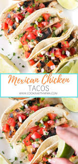 Mexican Chicken Tacos Recipe In 2020 Mexican Chicken Tacos Homemade Chicken Recipe Chicken Dinner Recipes