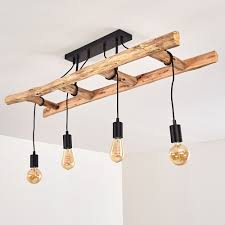 Holzleiter Lampe Leiter Deko Fur Das Ess Oder Wohnzimmer In 2020 Lampe Holz Hangelampe Holzlichter