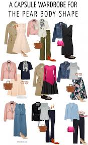 A Capsule Wardrobe For The Pear Body Shape 40plusstyle Com Pear Shaped Dresses Pear Body Shape Outfits Pear Body Shape