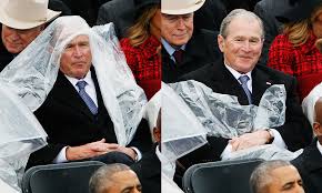 Campaigning on a theme of compassionate conservatism and promising to restore honor and dignity to the office of. George Bush Knows His Inauguration Poncho Struggle Went Viral Vanity Fair