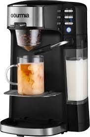 Single serve coffee maker keurig k cup coffee maker coffe capsule machine maker single serve instant brewing 51mm amerian us style capsule coffee maker. Gourmia Single Serve K Cup Pod Coffee Maker With Built In Frother Black Stainless Steel Gcm6000 Best Buy