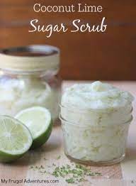 Homemade Coconut Lime Sugar Scrub My Frugal Adventures Recipe Sugar Scrub Homemade Sugar Scrub Recipe Sugar Scrub