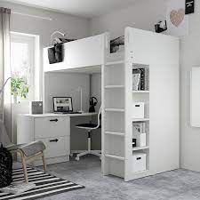 Wir haben mit viel mühe und herzblut aus einem ikea kura ein baumhausbett gezaubert und sind verdammt stolz auf unser werk. Smastad Hochbett Weiss Weiss Mit Schreibtisch 3 Schubladen Ikea Schweiz