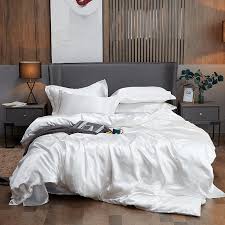 They can change the look and tone of a room in minutes. Luxury Soft Polyester Solid White Silk Satin Jacquard Delicate Bedding Sets Duvet Cover Bedsheet China Silk Bedding And Satin Silk Bedding Price Made In China Com