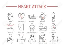 Symptoms can include pain or discomfort in one or both arms, the back, neck, jaw or stomach. Heart Attack Symptoms Treatment Line Icons Set Vector Signs For Web Graphics Royalty Free Cliparts Vectors And Stock Illustration Image 75669982