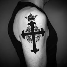 In ancient cultures, it denoted divinity and was a sign of the gods. Cross And Crown Temporary Tattoo Sticker Ohmytat