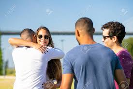 Embraer's stock tumbles 11% premarket after boeing ends jv deal. Smiling Young People Meeting At Park And Embracing Group Of Stock Photo Picture And Royalty Free Image Image 128383333