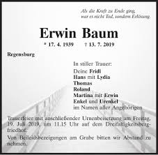 Traueranzeigen von Erwin Baum
