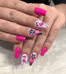 Instagram Acrylic Flamingo Nails By Studio Pollyannabarbosa Flamingo Nails Beauty Nails Design Luxury Nails