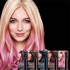 There is a noticeable change!! Garnier Color Styler Intense Wash Out Haircolor Red Temptation Hair Color Pink Drugstore Hair Dye Temporary Pink Hair