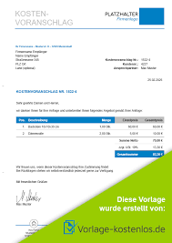 Alle unsere muster sind an tabellarische lebensläufe. Kostenvoranschlag Muster Kostenlose Kva Vorlage Zum Download