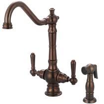 Neobano brushed nickel kitchen faucet with sprayer, pull down faucet for kitchen sink, single handle, single hole, high gpm, pulldown kitchen sink faucet 4.5 out of 5 stars 163 $89.95 $ 89. Farmhouse Country Oil Rubbed Bronze Kitchen Faucets You Ll Love In 2021 Wayfair
