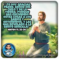 Evangelio De Hoy Viernes 19 De Junio Mateo 11 25 30 En Aquel Tiempo Jesus Exclamo Te Doy Gracia En 2020 Evangelio De Hoy Evangelio Senor De Los Cielos