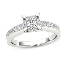 If you would like this item in white gold please. 1 Ct T W Princess Cut Diamond Square Frame Engagement Ring In 14k White Gold Zales