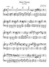 John Williams Star Wars Main Theme Sheet Music For Piano Pdf Piano Solo Star Wars Sheet Music Star Wars Music Sheet Music