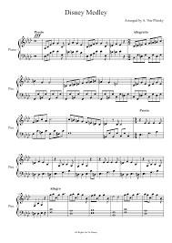 Free sheet music for piano. Disney Medley Musescore Saxophone Music Violin Music Violin Sheet Music