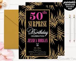 Black And Gold Birthday Invitations Templates 50th Birthday Party Invitation Template Birthday Invitation Template Gold Glitt Birthday Invitation Templates Party Invite Template 50th Birthday Invitations
