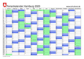 Sie können den kalender ausdrucken und bspw. Schulferien Kalender Hamburg 2020 Mit Feiertagen Und Ferienterminen