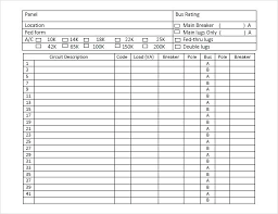When indexing your panel, identify the breakers with numbers and write the circuit descriptions in pencil. Circuit Breaker Panel Label Template