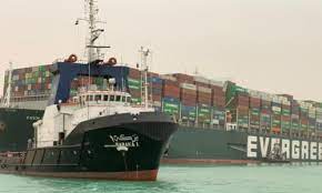 Container ship still lodged in canal. Fgmwpsd4 W2wmm