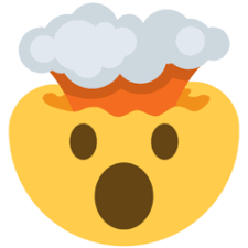 It may appear differently on other platforms. Exploding Head Emoji