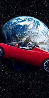 He launched a cherry red tesla roadster into space to the tune of david bowie's space oddity. Marvelous Wallpaper Tesla Roadster Astronaut Earth Orbit Space Wallpaper Tesla Roadster Tesla Space Poster