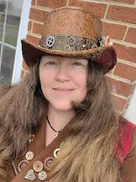 Leather steampunk hat matching coat