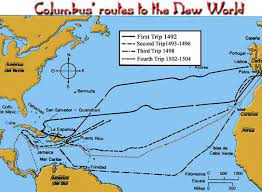 Map Of Christopher Columbus Voyage Columbus Travel Columbus Voyage Columbus Map