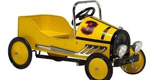 Retro Style Steel Pedal Car Yellow Pedal Cars Toy Pedal Cars Ride On Toys