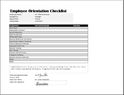 In this step, we list down all the possible test scenarios for the given specification. Employee Orientation Checklist Template Word Excel Templates