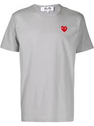 Or open a free online store. Comme Des Garcons Play Tops T Shirt Red Heart Cotton T Shirt Grey Tessabit Shop Online