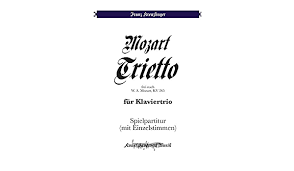 Mum picked my up from the airport and after a morning long battle with fedex and customs to get my laptop i had sent back from the states. Amazon Com Mozart Trietto Frei Nach W A Mozart Kv 265 Fur Klaviertrio German Edition 9783749496716 Kreuzlinger Franz Books