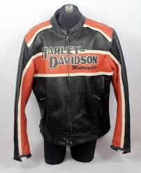 Vintage Harley Davidson Leather Jacket Cruiser Classic Black Orange Men S Xl Harley Davidson Leather Jackets Harley Davidson Men Vintage Harley